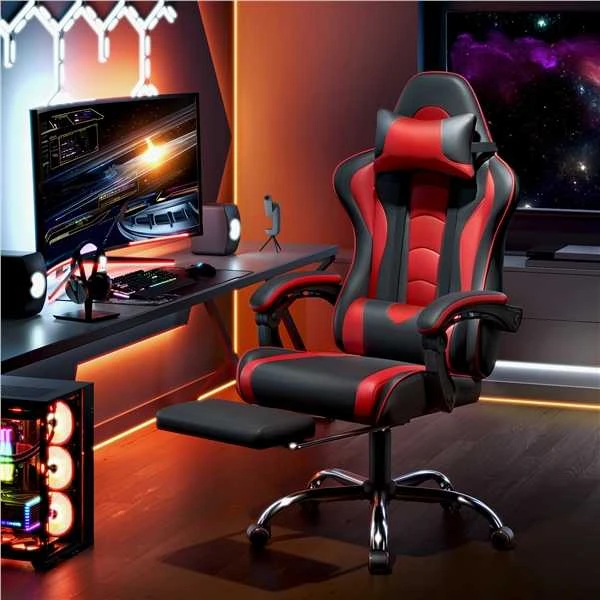 Ergonomiška žaidimų kėdė su masažo funkcija (Nemokamas pristatymas)