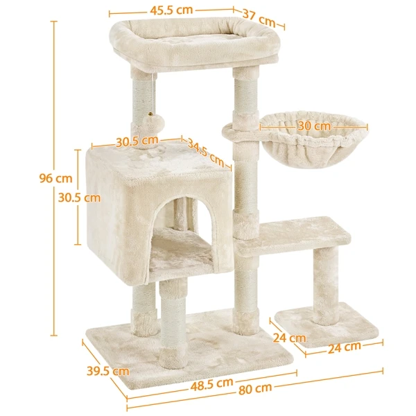 Kompaktiška kačių draskyklė su guoliu – smėlio spalvos 96 cm (Nemokamas pristatymas)