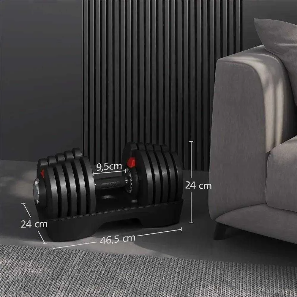 Yaheetech Reguliuojamas hantelis nuo 2kg iki 40 kg (Nemokamas pristatymas)