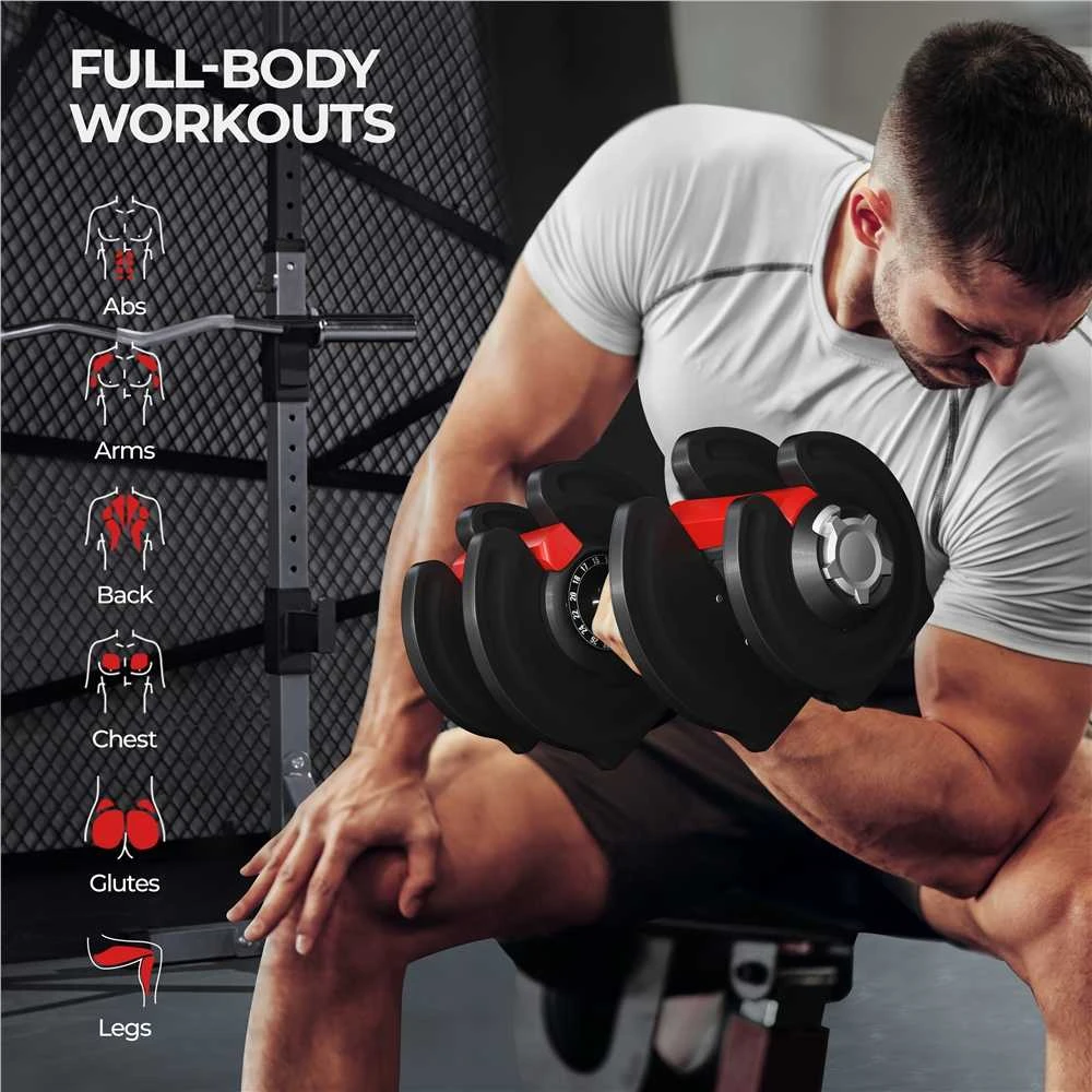 Yaheetech Reguliuojamas hantelis nuo 2kg iki 40 kg (Nemokamas pristatymas)