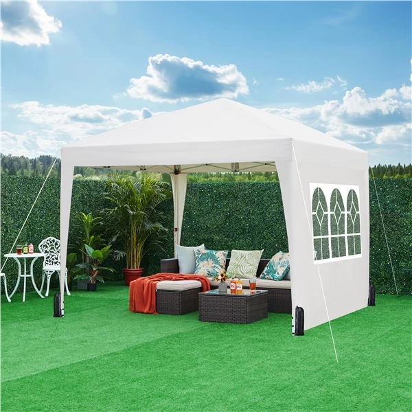 ⛺ Sulankstoma pavėsinė 3 × 3 m su sienelėmis – balta (Nemokamas pristatymas)
