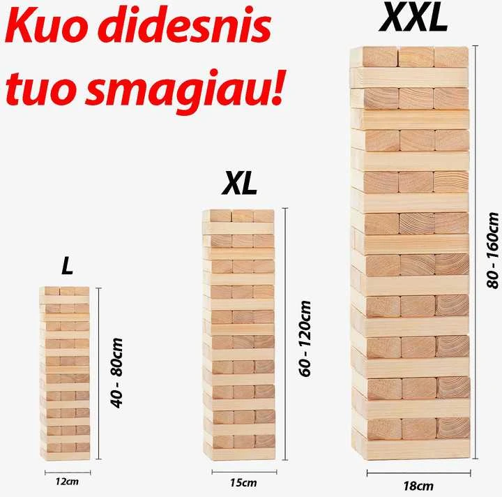 Large Jenga bokšto kaladėlių žaidimas