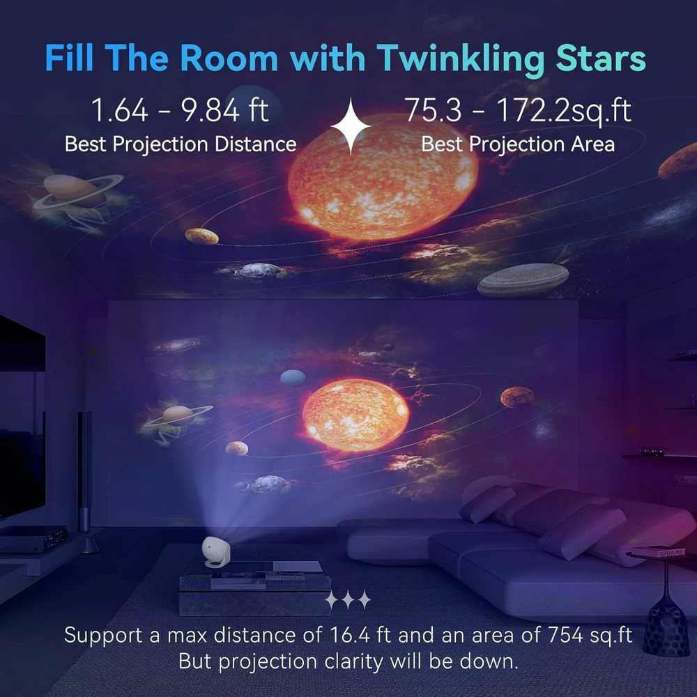 Modux 360° laipsniu besisukantis žvaigždžių planetariumas projektorius