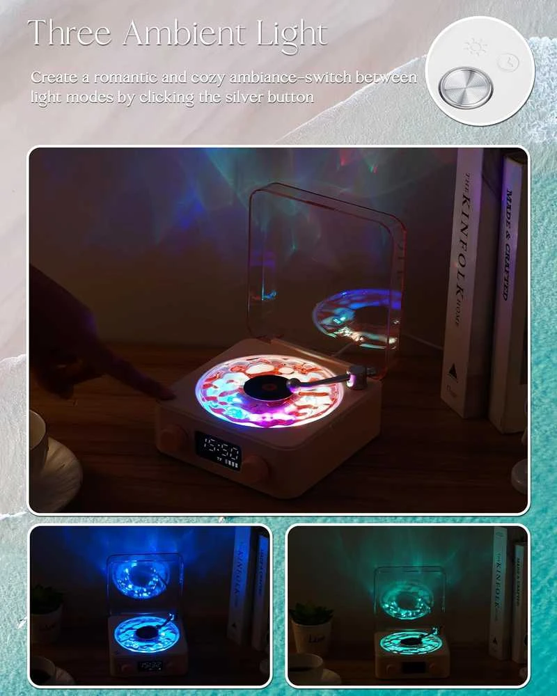 Modux Retro Stiliaus „Vinyl” LED Muzikos Grotuvas
