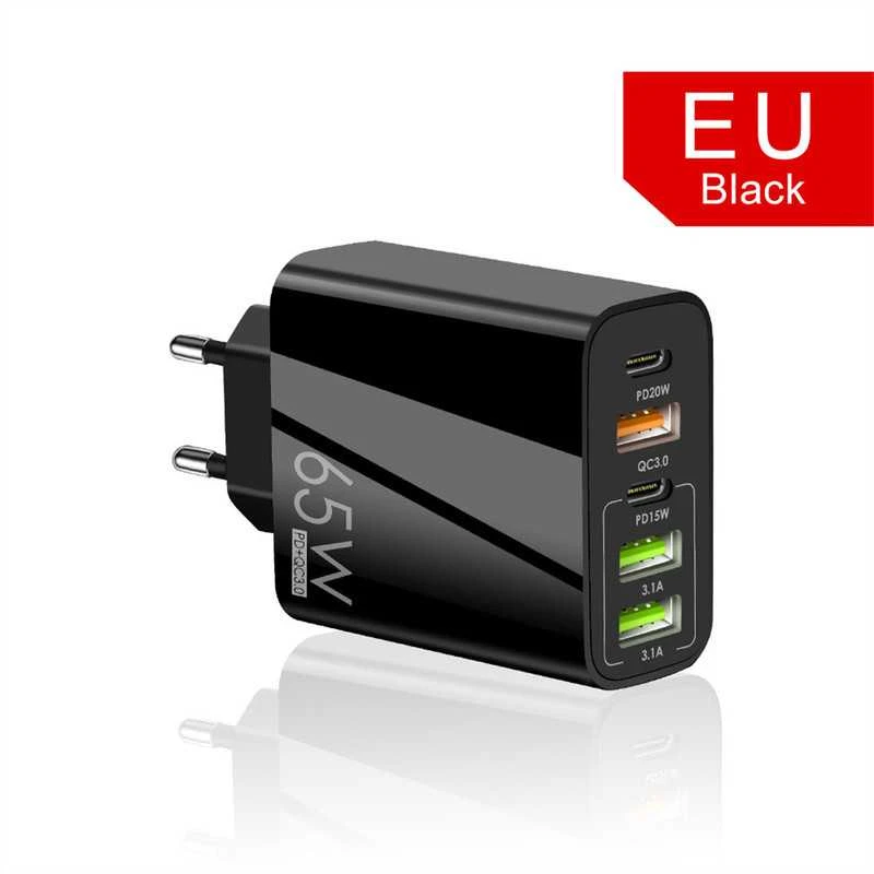 Avernus Greitasis sienins USB įkroviklis 5in1 2 x USB-C, 3 x USB, 65W
