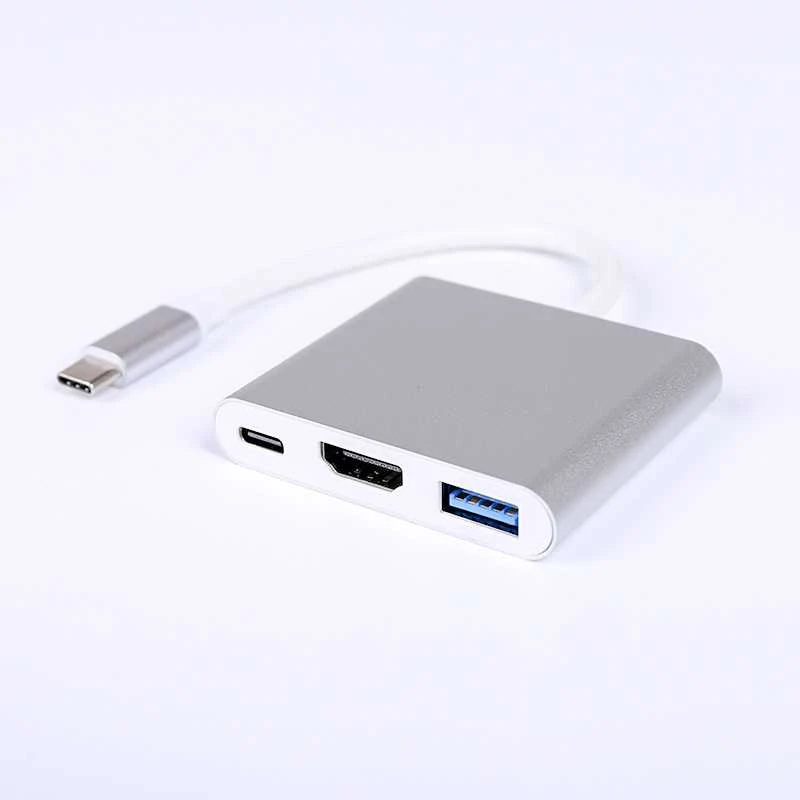 Avernus USB Šakotuvas Hub 3in1 Type-C / USB3.0 / HDMI 4k / PD