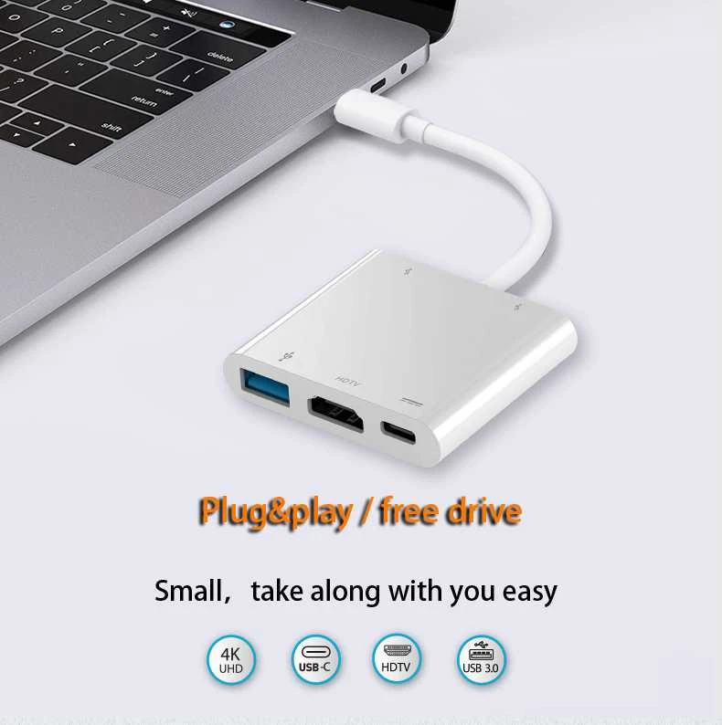 Avernus USB Šakotuvas Hub 5in1 Type-C / USB3.0 / HDMI 4k / PD / USB2.0