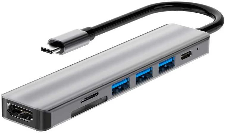 Avernus USB Šakotuvas Hub 7in1 USB-C/HDMI/ USB 2.0/USB 3.0/ MICRO SD/PD