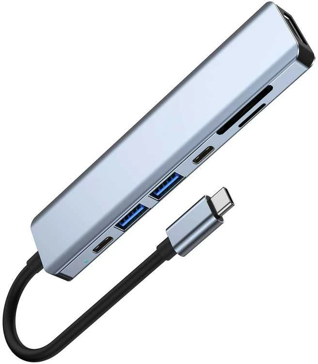 Avernus USB Šakotuvas Hub 7in1 USB-C/HDMI/ USB 2.0/USB 3.0/ MICRO SD/PD