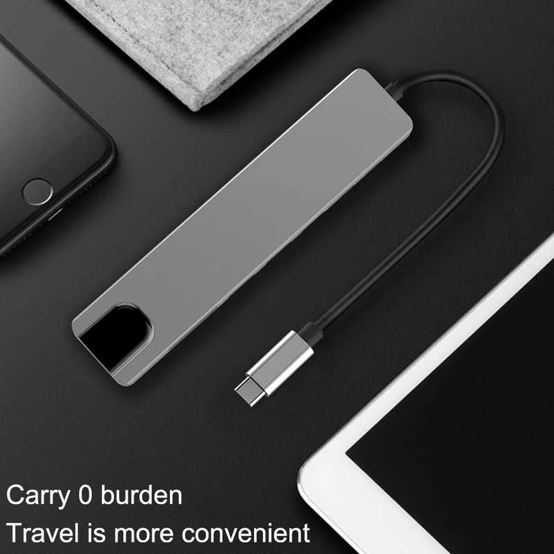 Avernus USB Šakotuvas Hub 8in1 USB C x2 / USB 3.0 x2 / RJ45 / HDMI / SD card reader / TF