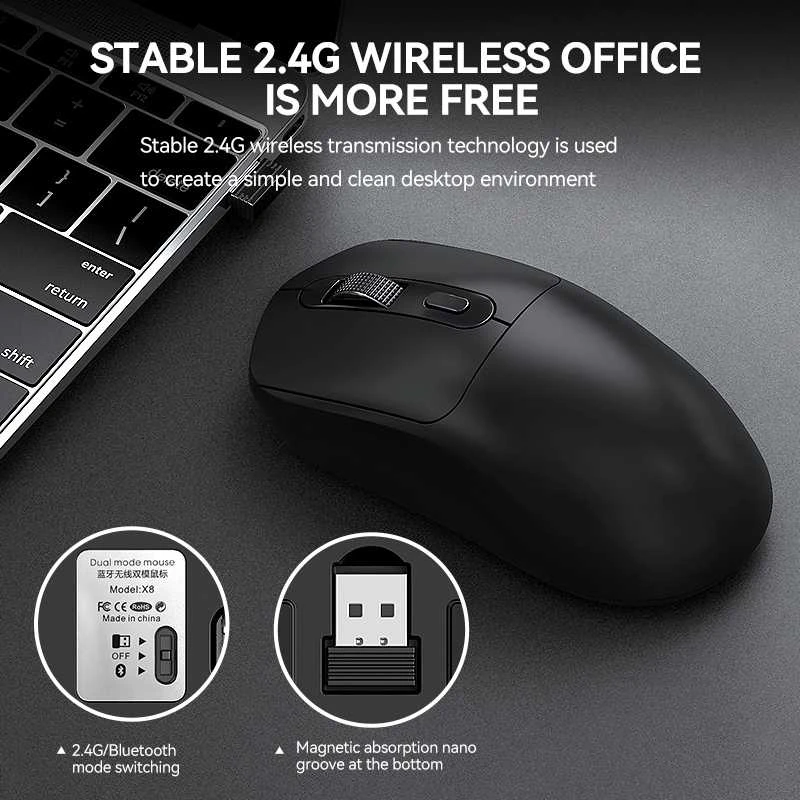 Belaidė ergonominė pelė X8