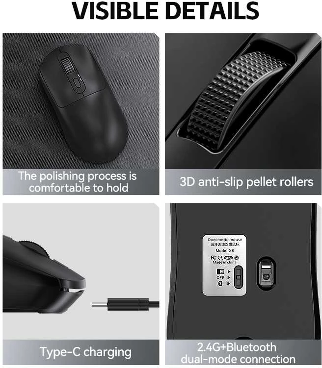 Belaidė ergonominė pelė X8