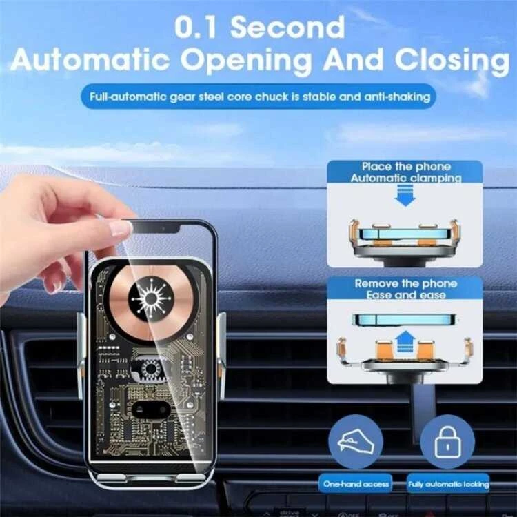 Belaidis greitas 15W automobilinis telefono kroviklis C10