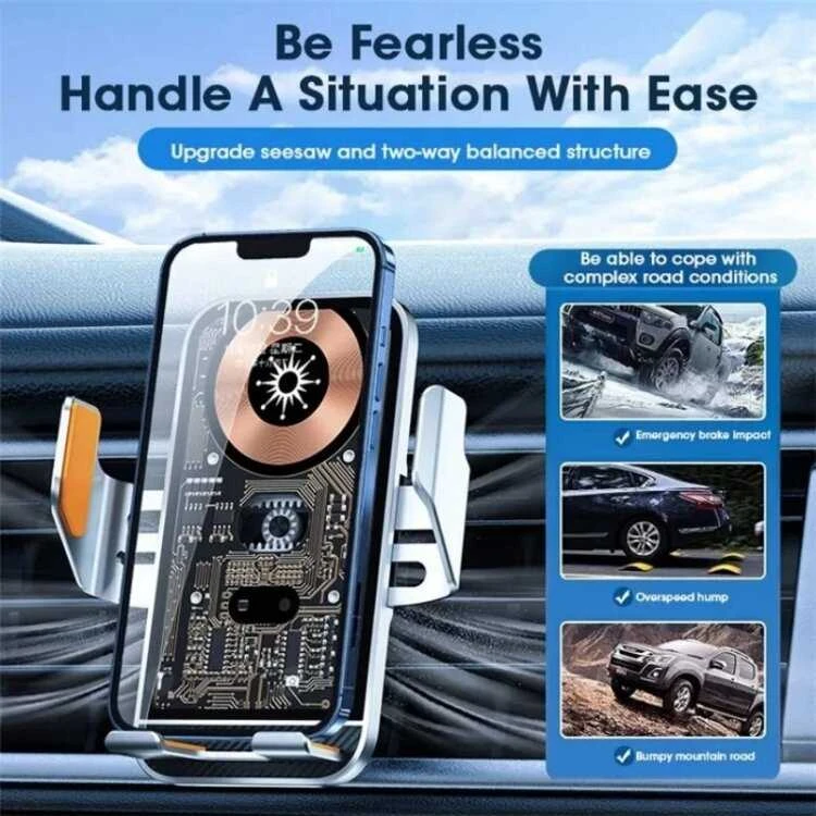 Belaidis greitas 15W automobilinis telefono kroviklis C10