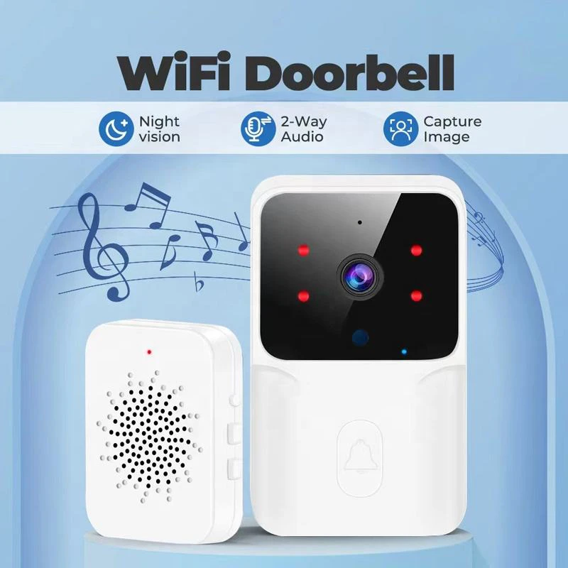 Bevielis durų skambutis su vaizdo kamera ir WiFI