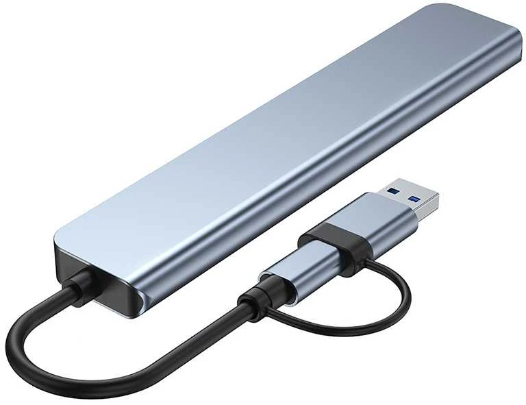 USB Šakotuvas Hub 8in1 USB-C/A to USB 3.0 / USB 2.0 / SD / TF / USB-C / Audio, Avernus