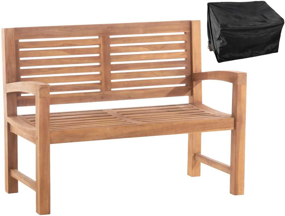 Mville Teiko medienos suoliukas „Halden“ 120 cm su uždangalu