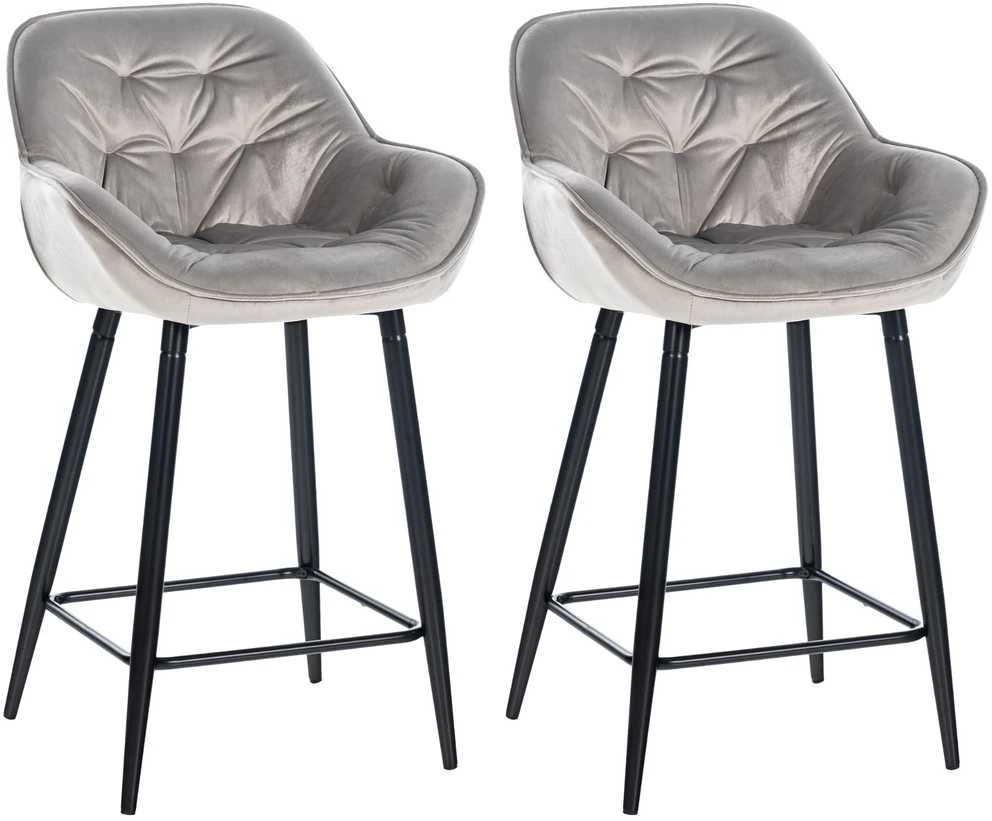 Mville Baro kėdžių komplektas Gibson Velvet, 2 vnt., pilkos spalvos