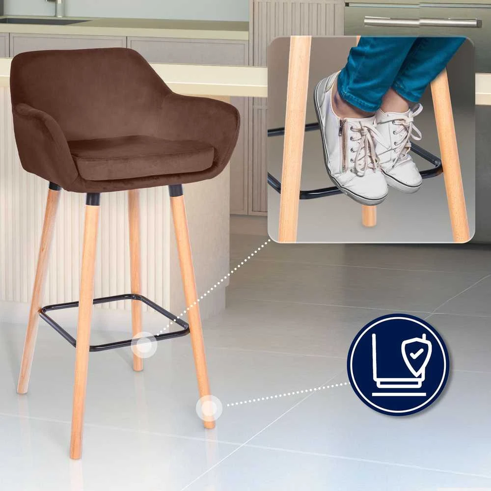 Clp Trading 2 vnt. baro kėdžių rinkinys „Grant“ iš aksomo