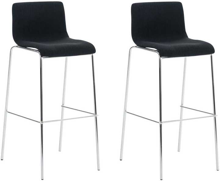 Mville 2 baro kėdžių rinkinys „Hover“ audinys, 4 kojų rėmas, juodas, chromas