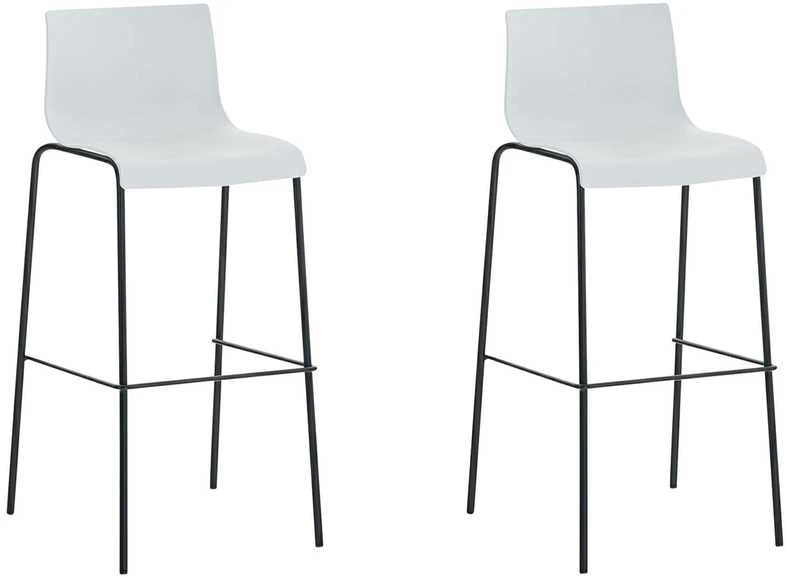 Mville 2 baro kėdžių rinkinys HOVER plastikinis 4 kojų rėmas baltas, juodas