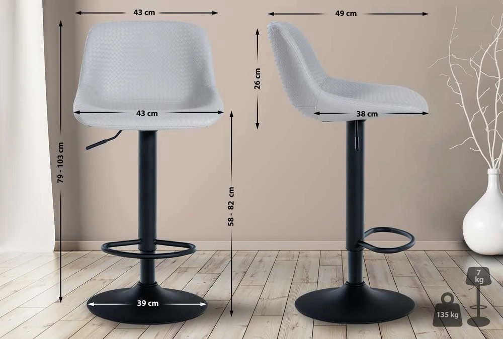 Mville Baro kėdžių komplektas „Loft“ iš dirbtinės odos, 2 vnt.