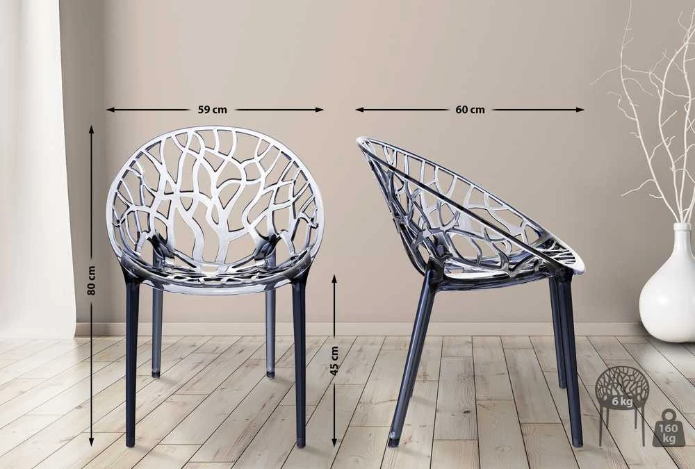 Mville 2 vnt. sudedamų kėdžių komplektas CRYSTAL