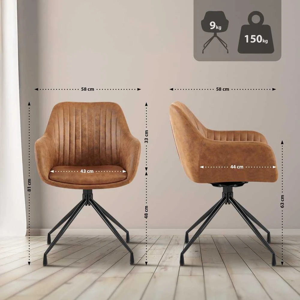 Mville 2 vnt. valgomojo kėdžių rinkinys „Welby Vintage“