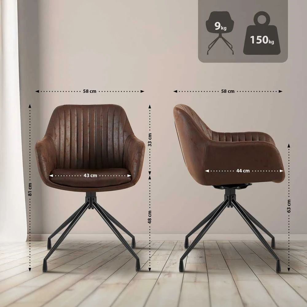 Mville 2 vnt. valgomojo kėdžių rinkinys „Welby Vintage“