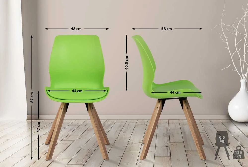 Mville 4 kėdžių komplektas Luna, plastikas