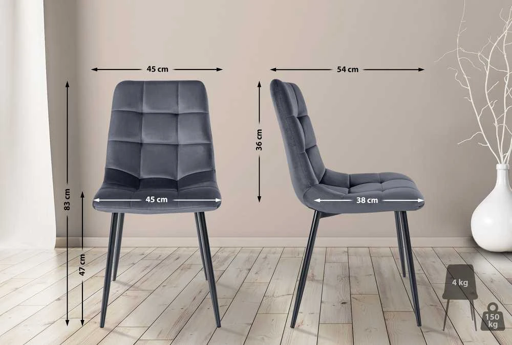 Mville 4 valgomojo kėdžių komplektas Tilde velvetas