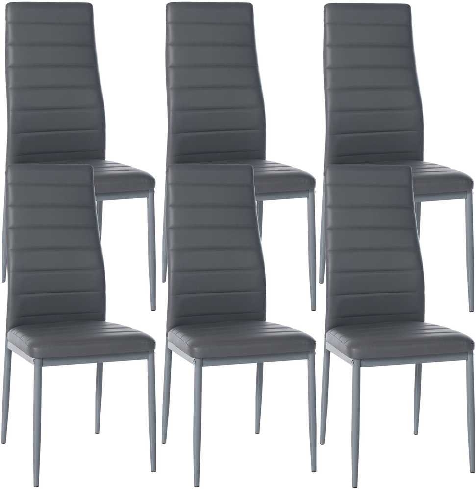 Mville 6 vnt. valgomojo kėdžių rinkinys „Mayfair“ dirbtinė oda