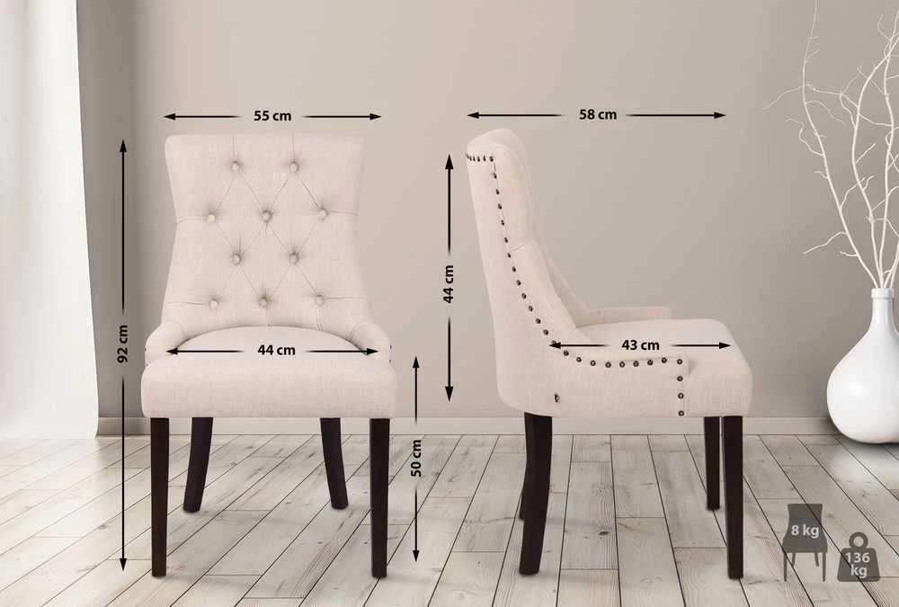 Mville Valgomojo kėdė CLP Aberdeen, audinys, antikinis stilius