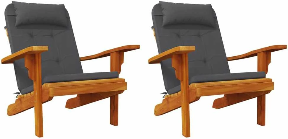 Adirondack kėdės pagalvėlės, 2vnt., antracito, oksfordo audinys