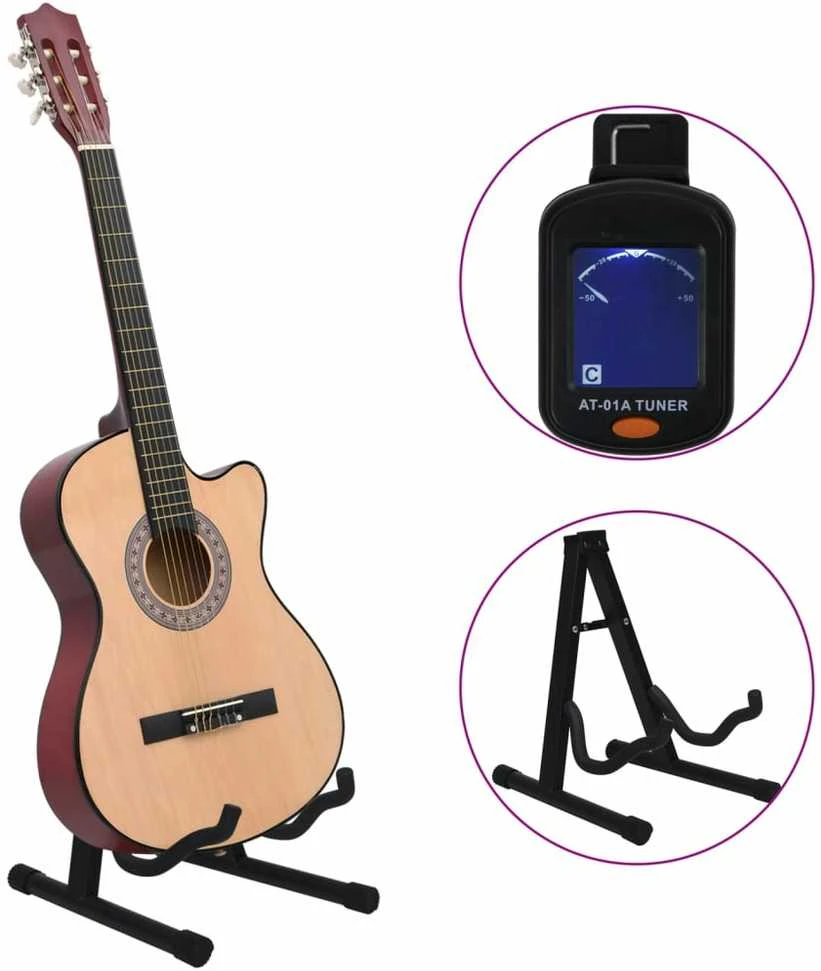 Akustinės gitaros rinkinys, 12 dalių, 38", 6 stygos