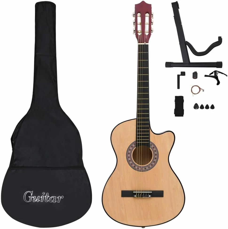 Akustinės gitaros rinkinys, 12 dalių, 38", 6 stygos
