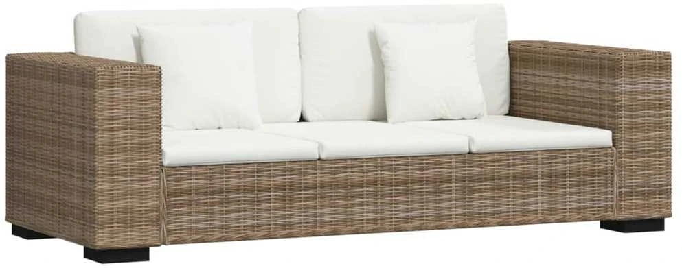 Sofa Aštuonių dalių trivietės sofos komplektas, ratanas