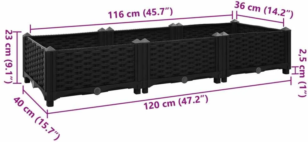 Aukštas lovelis, 120x40x23cm, polipropilenas