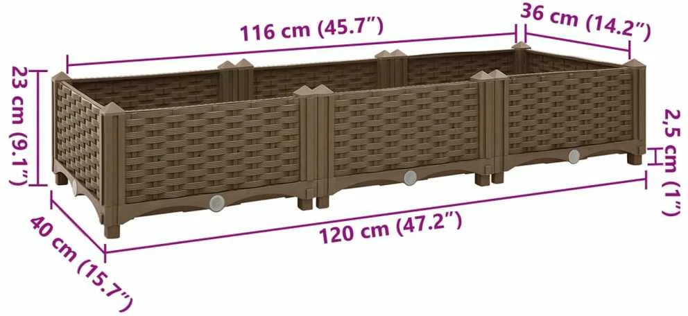 Aukštas lovelis, 120x40x23cm, polipropilenas