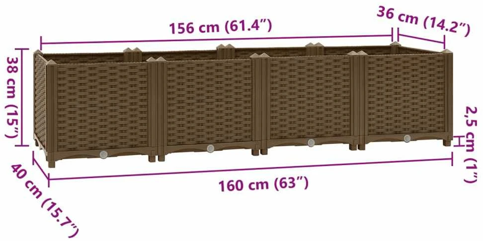 Aukštas lovelis, 160x40x38cm, polipropilenas
