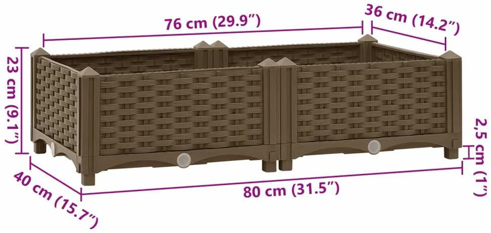 Aukštas lovelis, 80x40x23cm, polipropilenas