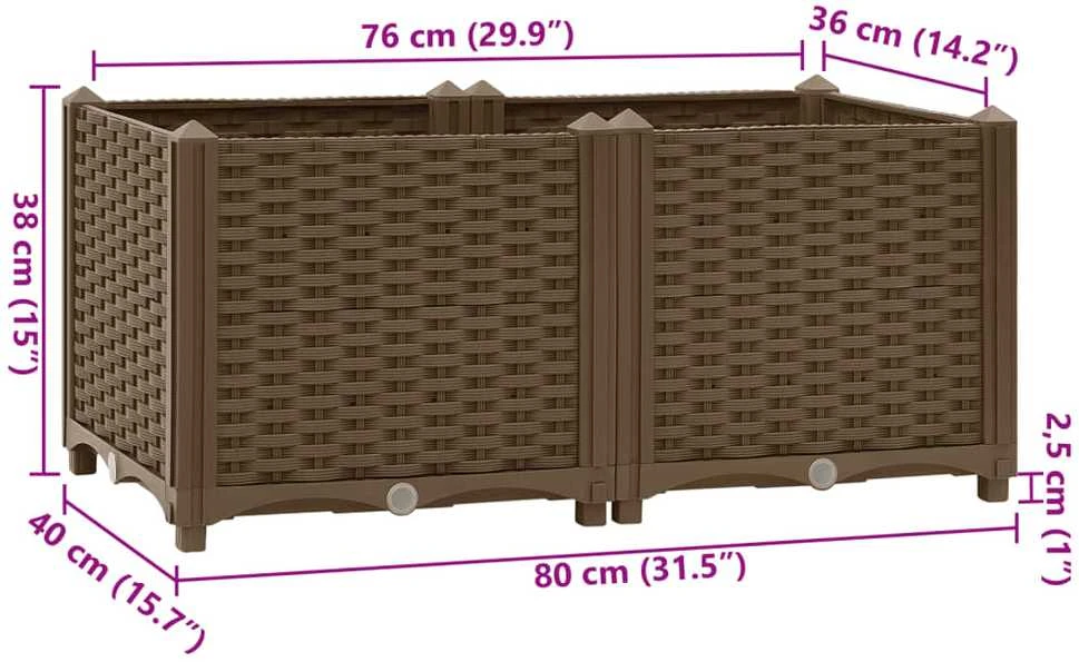 Aukštas lovelis, 80x40x38cm, polipropilenas