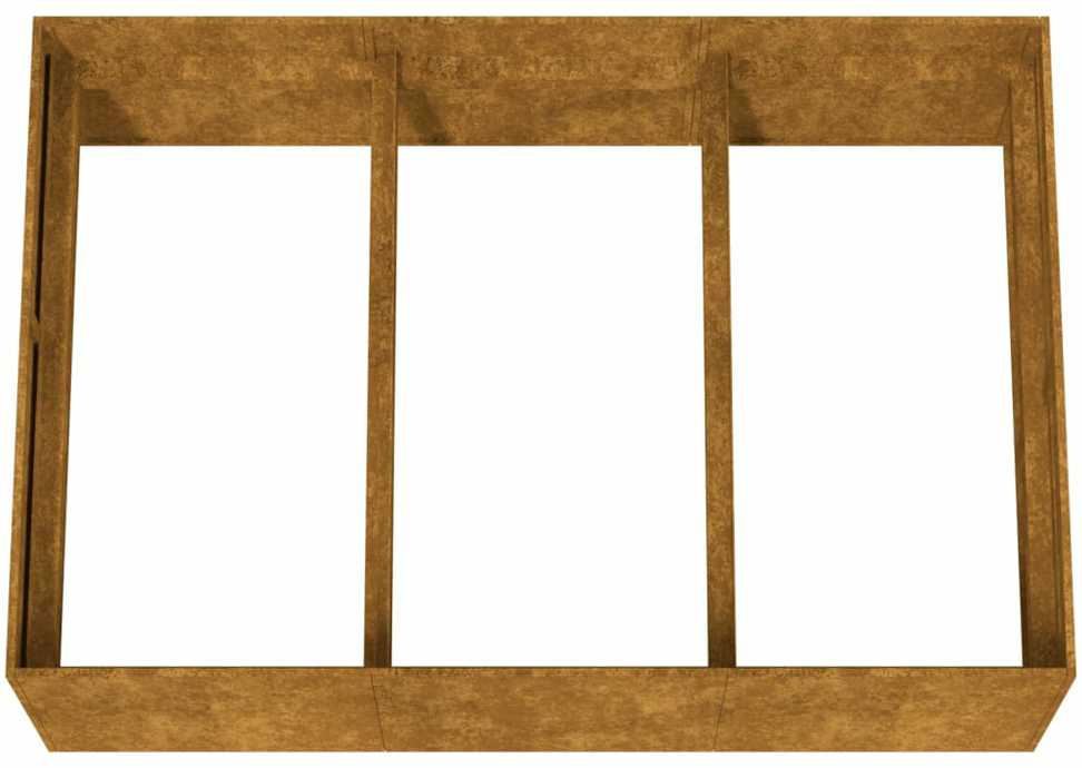 Aukštas sodo lovelis, 120x80x40cm, Corten plienas