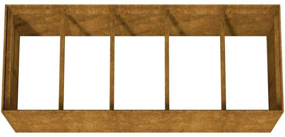 Aukštas sodo lovelis, 200x80x80cm, Corten plienas