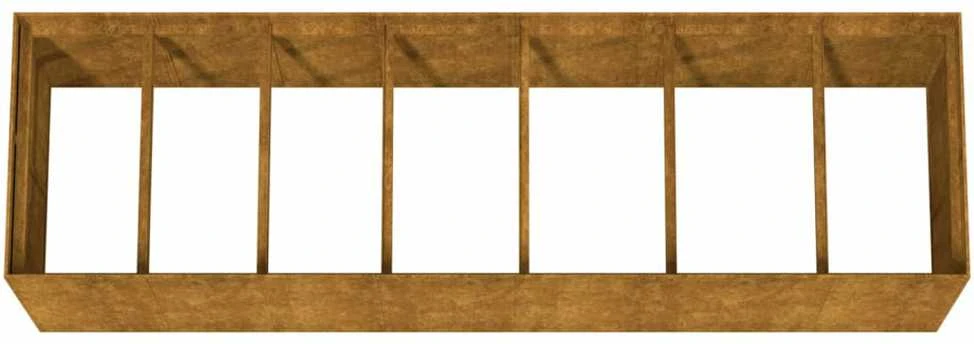 Aukštas sodo lovelis, 280x80x80cm, Corten plienas