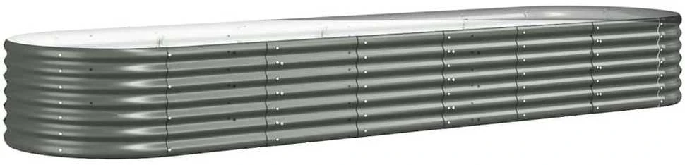 Aukštas sodo lovelis, pilkas, 296x80x36cm, plienas