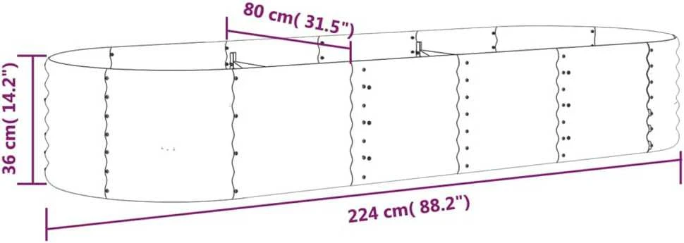 Aukštas sodo lovelis, žalias, 224x80x36cm, plienas