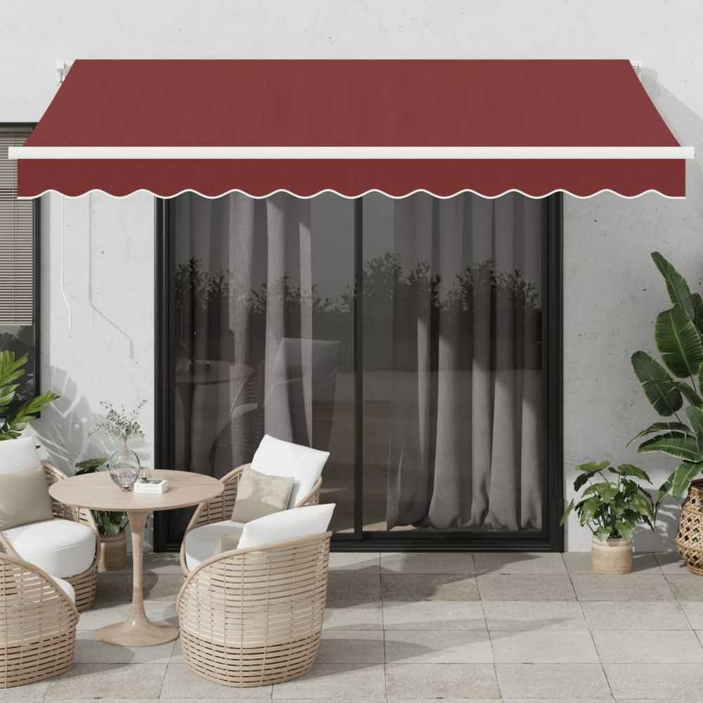Automatinė ištraukiama markizė, bordo spalvos, 350x250cm