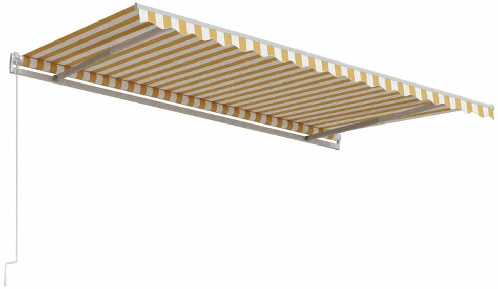 Automatinė ištraukiama markizė, geltona ir balta, 450x300cm