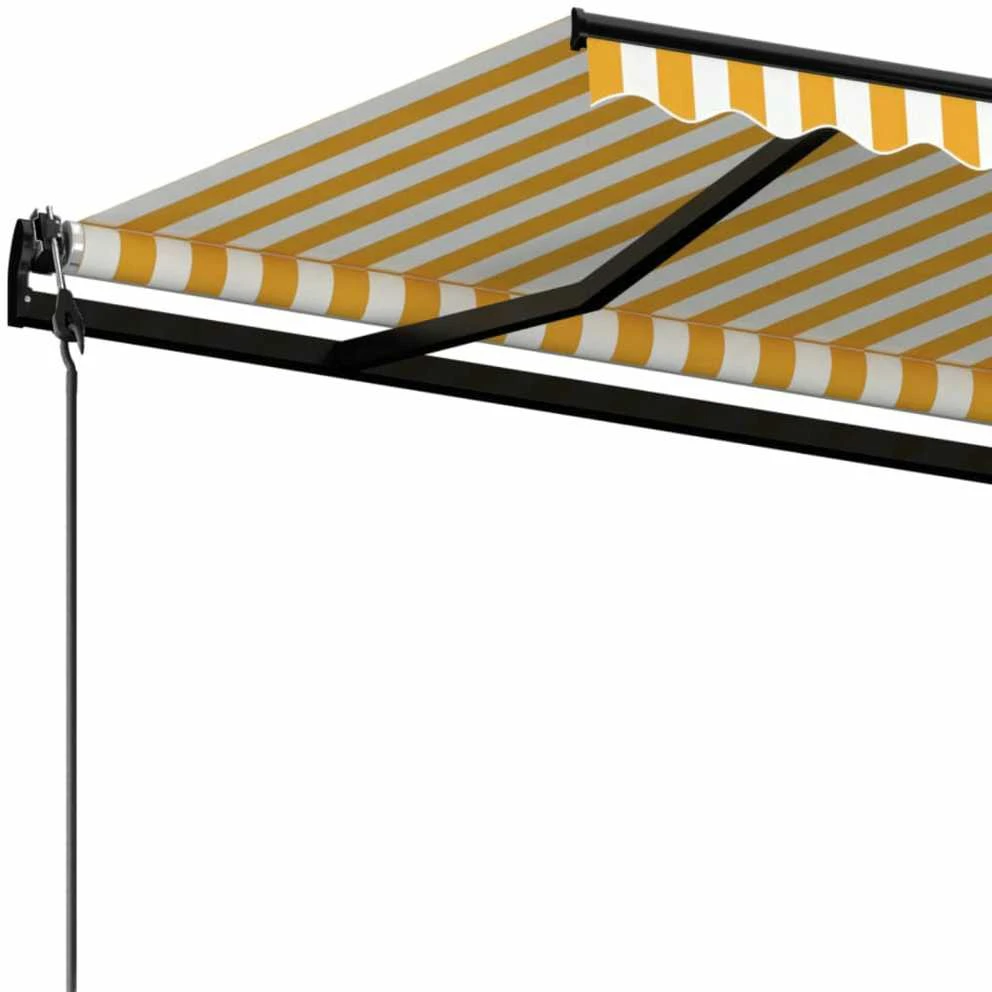 Automatinė ištraukiama markizė, geltona ir balta, 450x300cm